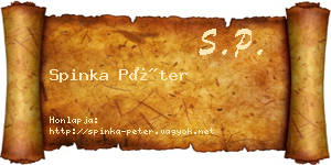 Spinka Péter névjegykártya
