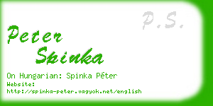 peter spinka business card